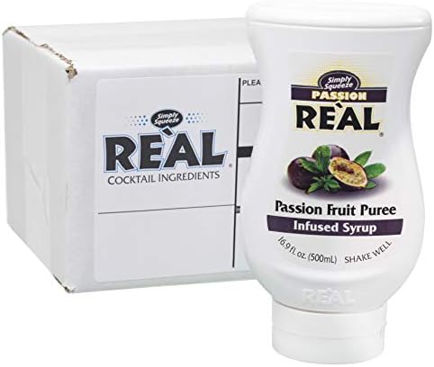 Passion Fruit Reàl, Passion Fruit Puree Infused Syrup, 16.9 FL OZ Squeezable Bottle (Pack of 1)