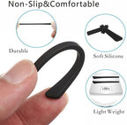 5 Pairs Anti-Slip Silicone Eyeglass End Tips Ear Sock Pieces Tube Eyewear Comfort Replacement Tips for Flat Thin Metal Eyeglass Legs Black