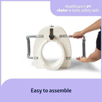 Medline 5" Elongated Raised Toilet Seat, with Lock and Removable Padded Arms- A Medical Seat for Seniors, Elderly, Adults, or Post-Surgery Recovery