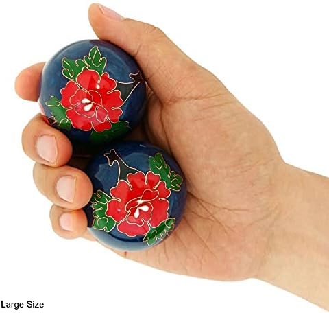 Top Chi Peony Baoding Balls with Bamboo Stand (Large 2 Inch)