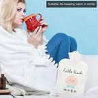Warm Water Bag Large Cute Portable Cartoon Hot, Leakproof PVC Hand Warmer for Winter and Autumn with Heat Therapy, Suitable for Relieving Pain