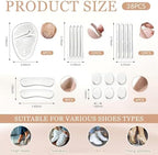 38 Pcs Silicone Clear High Heel Cushion Inserts Pad Ball of Foot Cushions Sling Shoe Grip for Sandals Backs Shoe Strap Grip Anti Slip Sandals Gel Protector Strips for Women Men
