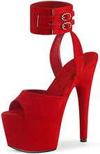 Womens Suede Sandals Platform Peep Open Toe Ankle Strap Slingback Super high Heels Sexy Nightclub Pole Dancing Stripper Club Dress Shoes 17cm