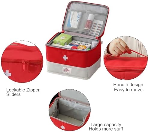 Travel Medicine Bag Organizer, Medical Bag Empty, for Home, Travel, Camping, Car, Hiking & Outdoor Emergencies, Emergency Medical Kits