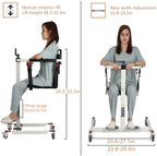 Patient Lift Transfer Chair Patient Lift aid Patient Lift Wheelchair,Shower Chair with Two Seat Cushions and Bedpan,Adjustable Height Transfer Wheelchairs for Seniors (Upgrade++Bedpan)