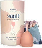 Saalt Soft Menstrual Cup (Desert Blush, Small) & Cotton Brief Period 100% Cotton Underwear (Medium) - Super Soft and Flexible - Best Sensitive Cup - Wear for 12 Hours - Made in USA