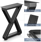 16" Metal Bench, Desk and Coffee Table Legs, Heavy Duty Furniture Legs, Black End Table Legs (H16 x W11.8, Set of 2)