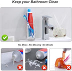 6 Pack Silcone Toothpaste Cap, Tnvee Reusable Self Closing Toothpaste Squeezer Dispenser with Organizer Box for Kids and Adults in Bathroom, Hygiene No Mess No Waste