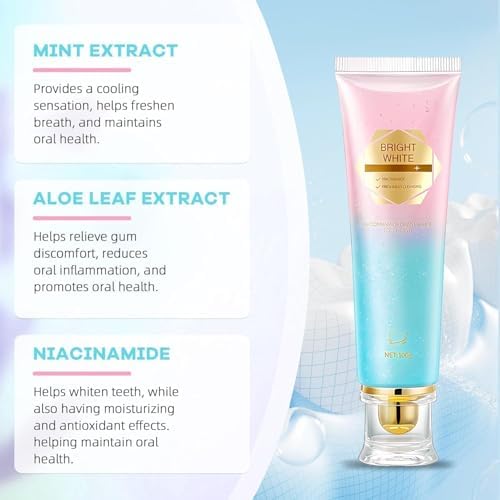 Niacinamide Whitening Toothpaste, Niacinamide Intensive Whitening Toothpaste, Enamel Protection & Long-Lasting Fresh Breath, Stain Removal - Daily Use for Improves Gum Health, Deep Cleaning Care (1PC)