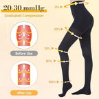 Medical Compression Pantyhose for Women Men, 20-30 mmHg Graduated Compression Tights, Closed Toe Compression Stockings, Support Hose, High Waist Compression Leggings for Varicose Veins, Edema