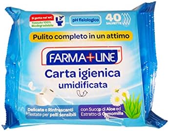 Farmaline Toilet Paper Wipes with Chamomile 40 Pcs