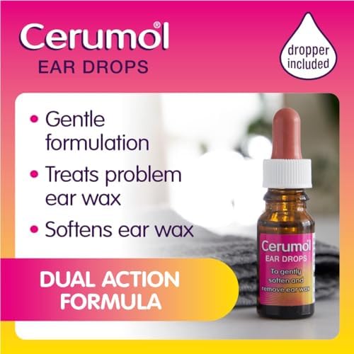 Dual Action Ear Drops, 10ml, Gentle Formulation, Helps Relieve Symptoms of Ear Wax, Softens Earwax, Dropper Included