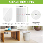 10 Gallon 100 Counts Medium Trash Bags Garbage Bags by Teivio, Bathroom Trash Can Bin Liners, Plastic Bags for home office kitchen, Clear