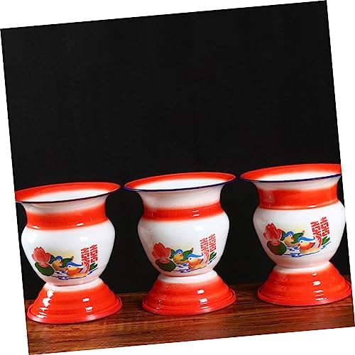 NOLITOY 1pc Spittoon Spit Bottle Vintage Shaped for Toilet Seat Chamber Pots Traditional Antique Adult Urinal Pail Pot Urinal Basin Travel Toilet Urinal Container Portable Potty Red Enamel