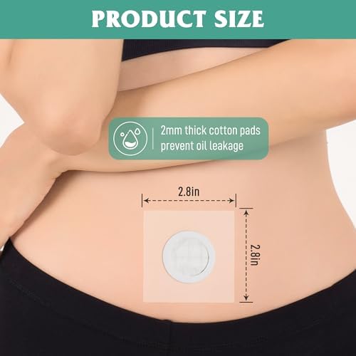 54Pcs Castor Oil Patches for Belly Button, PU Film Transparent Castor Oil Pack, Self-Adhesive, Highly Absorbent Patch Pads(Oil Not Include)