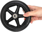 4 Pack Wheel Replacement, 6 Inch Anti-Slip Solid Caster Roller Wheels for Walkers, Heavy-Duty Office Wheelchair Front Wheel Accessories, Safe Rolling for all Floors, Black