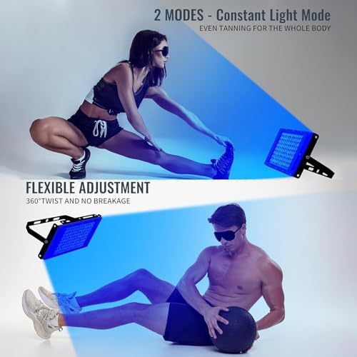 Tanning Lamp for Home Use, Tanning Thearpy Light - 420 LED Therapy Light with 360° Adjustable Stand (15-61” Height) & 5-30 Min Timer for Even Bronze/Wheat Skin Tone