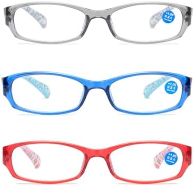 3-Pack Blue Light Blocking Reading Glasses Spring Hinge Frame Readers for Men Women,Computer Eyeglasses