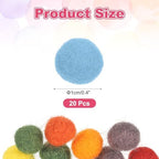 PATIKIL Wool Felt Balls Beads Wool Felting Pom 1cm 10mm Light Blue for Home Decor DIY Crafts Handcrafts Project Pack of 20