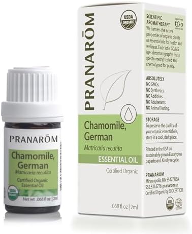 Pranarom - Chamomile, German Essential Oil 2ml - for Wellness Enthusiasts - Diffusing for Relaxation - Promotes Sleep Relaxation - Sweet Apple-Like Aroma - 100% Pure Organic Matricaria Recutita