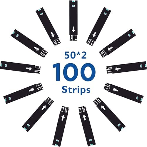 MM1100 Blood Glucose Test Strips, for Diabete Sugar Testing, 100 Count