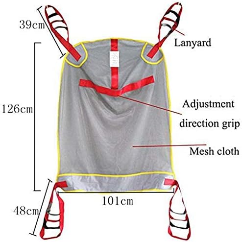 Toileting Patient Lift Sling Transfer Belt with Four Point Support Full Body Sling for Transfer from Bed to Wheelchair,Recliner,Shower Chair or Toilet