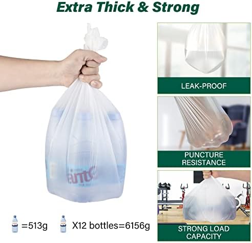 Inwaysin Biodegradable 2.6 Gallon Trash Bags, 180 Count, Scented Free, Translucent, Thickening & Leaking Proof, Suitable for Most Trash Cans, Perfect for Home or on the Go