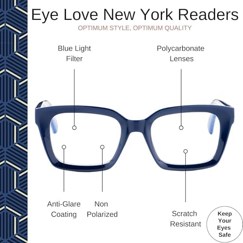 OPTIMUM OPTICAL Signature Blue Light Filtering, Magnifying, Anti-Reflective Spring Mounted Computer and Reading Glasses