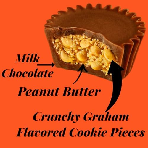 Miniatures Peanut Butter Pie Flavored Peanut Butter Cups Candy- 1.5 Lbs Mini Milk Chocolate, Peanut Butter with Crunchy Graham Flavor Cookie Pieces-Perfect for Parties, Snacks, and Baking(24 oz)