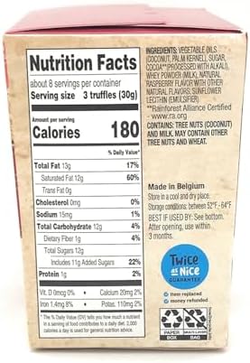 Moser Roth Belgian Cocoa Dusted Truffles, 8.81 oz (1 Box, Raspberry)