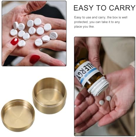 FOMIYES Waterproof Stainless Steel Pill Organizer, Medium Round Metal Storage Box with Airtight Seal, Portable Travel Medication Container for Daily Pills and Small Items