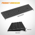 Nilight 1.6" Rise Curb Ramps, Heavy Duty Rubber Driveway Threshold Shed Ramp for Sidewalk Cars Lawn Mower Wheelchairs Motorcycles, 3300lbs Load Capacity