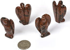 Justinstones Carved Mahogany Obsidian Gemstone Peace Angel Pocket Guardian AngelHealing Statue 2 inch