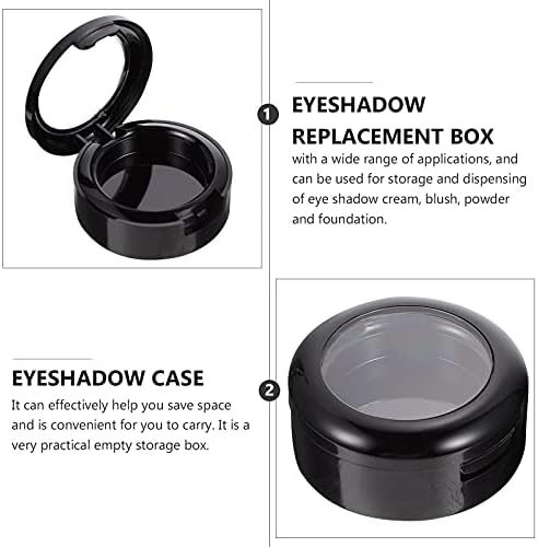 Beaupretty 8 Pieces 26mm Empty Makeup Eyeshadow Box Round Eyeshadow Storage Case Travel Eyeshadow Container for Women Girls (Bright Black)