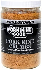 Pork King Good - Pork Rind Breadcrumbs - 2 Pack! Keto Friendly, Paleo, Gluten-Free, Sugar Free, Zero Carb Panko Substitute (Two 12 Oz Jars) (Unseasoned, 2 Pack)