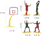 Dekora, Basketball Cake Topper for Boys, Basketball Mini Figures for Cake Decorating, Birthday Party Decorations for Kids, 5 Units, 4 Players and 1 Hoop