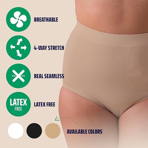Female Ostomy Support Briefs, Low Waist Maximum Support for Hernia and Stoma Care, Seamless Post-Surgical Underwear