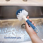 Unger Sink and Dish Scrub Brush, Kitchen Washing Scrubber for Hard-to-Reach Corners, Small Cleaning Supplies, Non-Scratch Bristles, Glassware, Pots, Pans, Tumblers, Drains, and Disposals