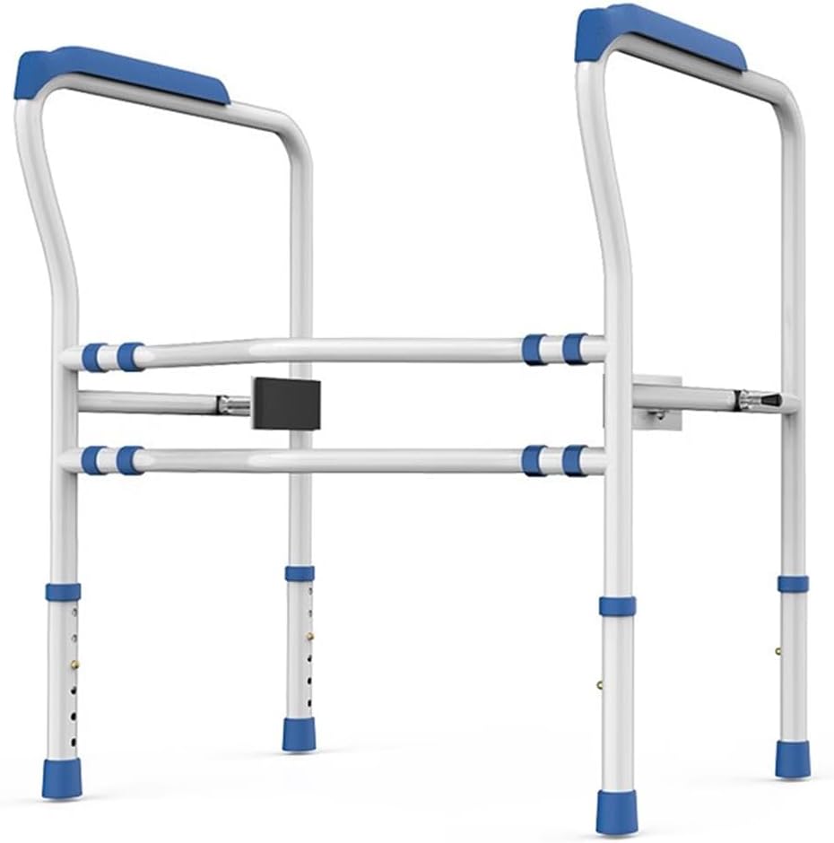 Width and Height Adjustable Toilet Safety Rail for The Elderly, Toilet Safety Frame 1.2mm Thick Load Capacitys 200lb Suitable for Disabled People, Pregnant Women Easy to Install Bathroom Aid Rails