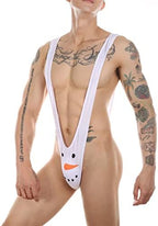 Evankin Christmas Gag Gift Men Novelty Funny Underwear with Bells Mankini Costume Sexy Bodysuit Strap Thong