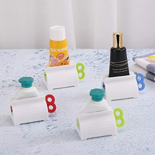 Toothpaste Tube Squeezers Toothpaste Roller - Manual Toothpaste Tube Roller Squeezer Tool, Toothbrush Squeezers, Toothpaste Clip Holder Stand Winder by XYKEEY (Multi-Colored)