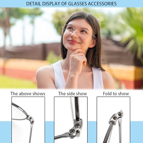 1 Pair Eyeglass Arm Replacement Kit Metal Temples for Glasses Repair Universal Legs Replacement Accessories for Eyeglasses（Silver）
