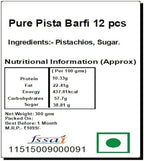 Ghasitaram Gifts Rakhi Gifts for Brothers Rakhi Sweets - Pure Pista Barfi 12 pcs with Beads Rakhi