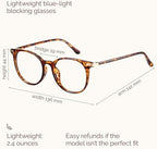 Gaoye Blue Light Blocking Glasses, Retro Round Eyewear Frame Anti Eyestrain Computer Glasses for Women Men (Tea Leopard/Transparent Lens)