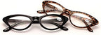 V.W.E. 2 Pairs Deluxe Female Cateye Vintage Reading Glasses Women Readers