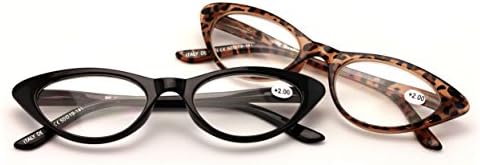 V.W.E. 2 Pairs Deluxe Female Cateye Vintage Reading Glasses Women Readers