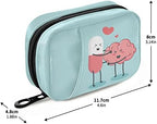 Happy Pills Pill Box 7 Day Pill Case Bag Travel Pill Organizer Bag with Zipper Weekly Case Portable Compact Size for Vitamin Supplement Holder