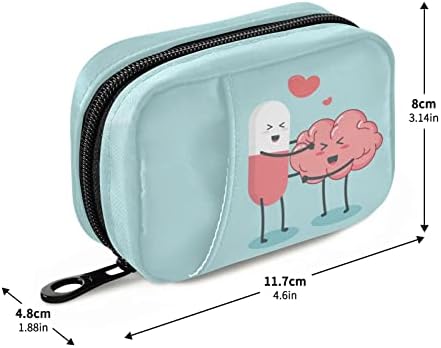 Happy Pills Pill Box 7 Day Pill Case Bag Travel Pill Organizer Bag with Zipper Weekly Case Portable Compact Size for Vitamin Supplement Holder