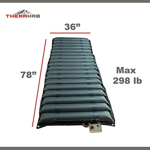 Therahab 4.5” Alternating Pressure Air Mattress with Electric Pump - Low Air Loss - Stage 2 Pressure Sores, Ulcers, Bed Sores, Hospital Bed Mattress Topper