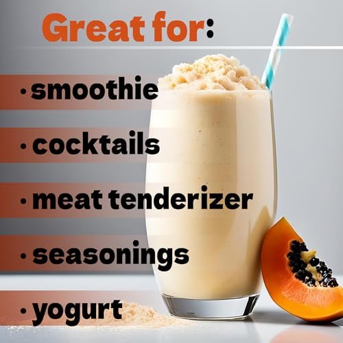 Papaya Pure Powder - All Natural Papaya Powder for Baking, Flavoring, Smoothies, Beverage, 8 oz